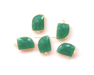 มีดทองเหลืองชุบทองรูปมีดพลอยนิลสีเขียวขั้วต่อขอบทำด้วยมือสำหรับทำเครื่องประดับ - Product Image 4