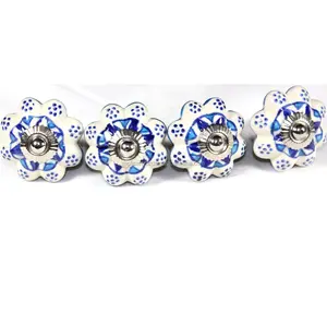 High Quality Handmade Ceramic Blue White Door Knobs Handmade Knobs Cabinet Knobs Ceramic