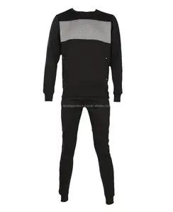 Chándal de algodón transpirable ajustado para hombre con joggers cónicos, color de contraste muy cómodo y chándal ajustado suave para hombre - Product Image 1