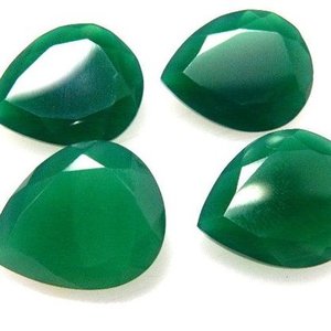 Piedra preciosa suelta de pera facetada de ónix verde Natural de 10mm, 12mm, 14mm, comprar ahora piedras semipreciosas para la fabricación de joyas del fabricante - Product Image 1