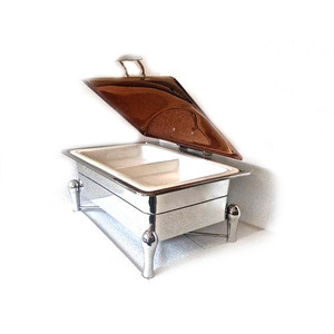 Delux acier inoxydable pleine grandeur induction hydraulique chafing dish mécanique charnière chafer avec couvercle en verre - Product Image 1