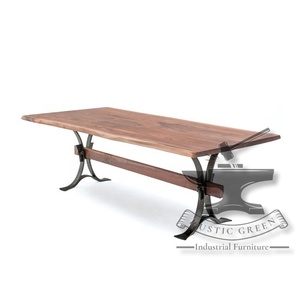 โต๊ะรับประทานอาหารขอบธรรมชาติทำจากไม้อะคาเซียอุตสาหกรรมที่ทันสมัยสำหรับห้องนั่งเล่นโรงแรมและห้องครัว - Product Image 4