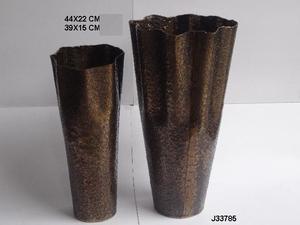 Vase en forme de cône en laiton antique fini, fabriqué en aluminium, décoration d'intérieur, vase à fleurs en métal - Product Image 6