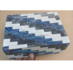 Boîte à bijoux décorative à incrustation d'os, parfait pour la décoration de la maison et le cadeau de l'artisanat indien, en solde - Product Image 3