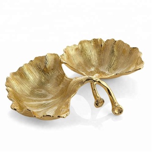 Bol de service en feuille d'or métallique pour la maison et les articles de restauration hôtelière, plateaux, plats, bols et plateaux - Product Image 1