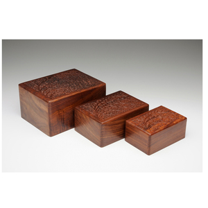 Urnes de crémation en bois, lot de 3, vente chaude et de haute qualité, fabriquées à la main en Inde, fabricants OEM, vente directe en usine - Product Image 1