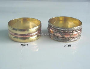 Pulseras de latón y cobre medio redondas para mujeres y niñas, joyería de Metal con esmalte de espejo - Product Image 3