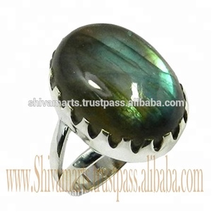 New Design Natural <b>Labradorite</b> Gemstone Vintage Wedding <b>Ring</b> Handmade 925 Sterling Silver Eternity Vermeil Jewelry - Product Image 2