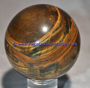 หินอัญมณีบำบัดตาเสือทำจากแร่ธรรมชาติทรงกลมทำจากเหล็กสีน้ำตาลขัดเงา - Product Image 3