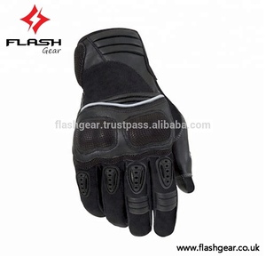 Vêtements de sport en cuir perforé de haute qualité grande taille hommes Biker court manchette gants ignifuge imperméable été court - Product Image 3