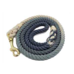 Fabricant de laisse de chien en corde Conception personnalisée Laisses en coton à sangle bleue avec crochet à pression en laiton Fabrication - Product Image 3