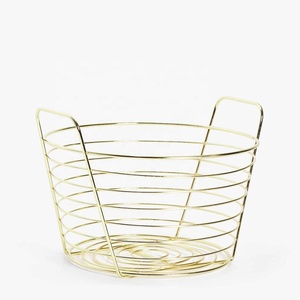 Panier de rangement en fil métallique doré Organisateur polyvalent léger et durable pour cuisine salle de bain salon et bureau - Product Image 1