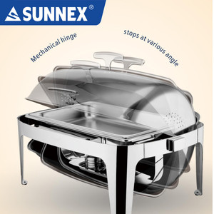 Plat à réchaud SUNNEX, ensemble de plats à réchaud en acier inoxydable pour hôtel et restaurant, 6,8 L - Product Image 6