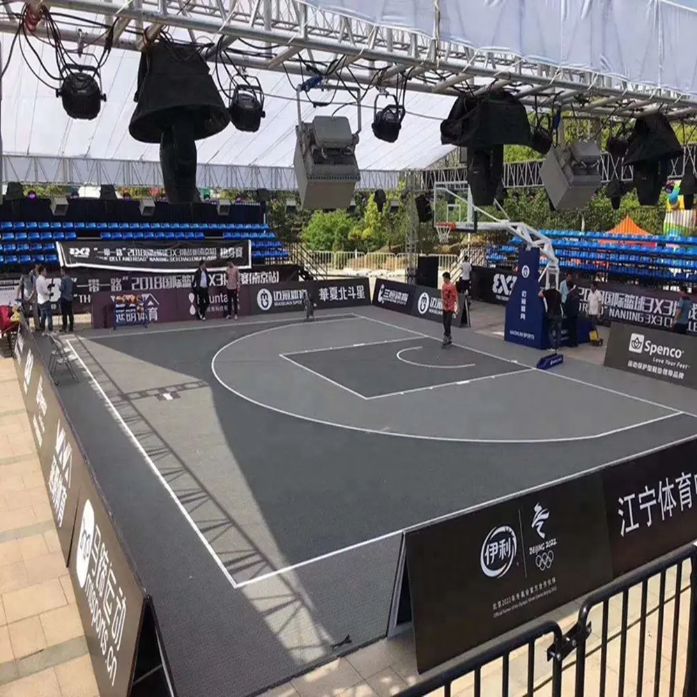 Einfache Installation Outdoor-Basketball platz Fliesen Enlio 3x3 Basketball boden