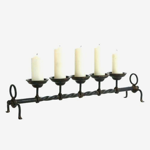 Candelabros de Hierro Forjado para Chimenea - Negros Hechos a Mano para Bodas y Navidad - Product Image 1