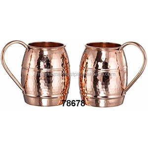 แก้วมักทองแดงชุบขึ้นรูปด้วยค้อนสีโรสโกลด์ทำด้วยมือแบบดั้งเดิมสำหรับโรงแรมบาร์เบียร์ไวน์แก้วดื่มทองแดง - Product Image 1