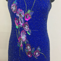 Robe de soirée sans manches coupe trapèze style unique, ornée de cristaux, broderies à la main, perles naturelles, longueur ras du sol, grande taille, pour soirée formelle