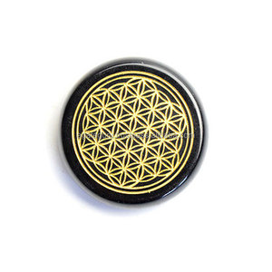 หินพลอยทัวร์มาลีนสีดำประดับด้วยหินอัญมณีจากต้นปาล์ม - Product Image 1