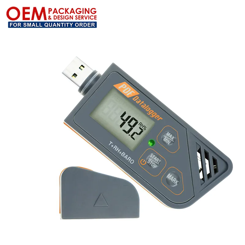 Digital Waterproof USB Humidity Temperature and Pressure Data Logger gauge, generate PDF/Excel report(OEM packaging available)