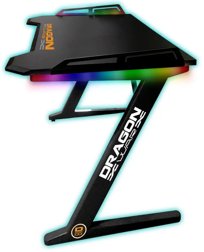 नई डिजाइन सबसे अच्छा बेचने के काले रंग यूएसबी हब आरजीबी बहु रंग रिमोट कंट्रोल गेमिंग पीसी खेल डेस्क