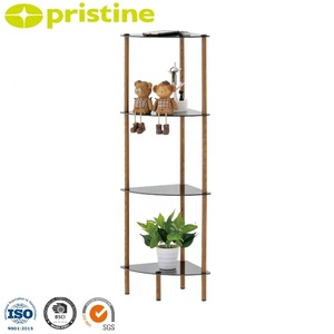 Moderno estante de baño de metal de grano de madera de 4 niveles Black Friday Sale Fábrica Venta al por mayor Almacenamiento doméstico Directo del fabricante - Product Image 2