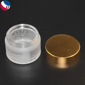 Gold Lid 100Ml 100グラムGlass Jar For Body Lotion With Metal Lid