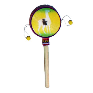 Tambor de mano de madera Latino étnico para niños, fabricantes de ruido con imágenes de dibujos animados para manualidades de juguetes de arte - Product Image 1