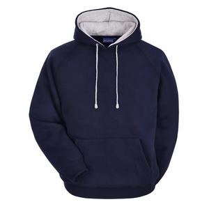 Sudadera con capucha de poliéster negro liso de manga larga personalizada para hombre estilo Hip Hop con logotipo bordado-Tallas grandes para invierno - Product Image 2