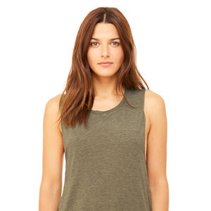 Bella+Canvas <b>Women</b> Flowing Scoop Muscle Tank <b>Top</b> - 65% Poly 35% Viscose, Has <b>Low</b> <b>Cut</b> Armholes and Comes with Your logo - Product Image 6