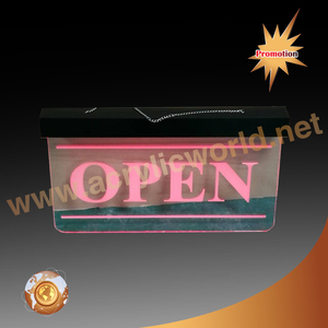 Señal LED abierta con base de aluminio, borde acrílico iluminado, señal abierta - Product Image 6