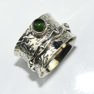 Bagues en argent sterling 925 avec tourmaline verte Glorious Lovers, bijoux faits à la main, style bohème, chrétien, unisexe - Product Image 6