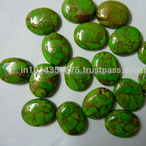 Piedra suelta para joyería, color verde cobre, turquesa, forma mixta, tamaño cortado - Product Image 1