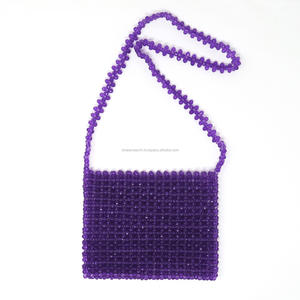 Handmade Casual Tote Women's Wedding <b>Clutch</b> Single Plain Hand Beaded Bag with <b>Pearl</b> Beading Customized Size Open - Product Image 3