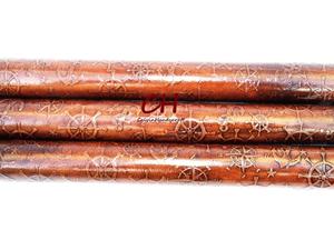 Bastón de cuero marrón antiguo en relieve con mango de latón náutico hecho a mano con mango de diseñador de peces - Product Image 2