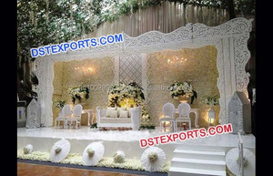 Decorativo FRP boda Puerta de Marco Toronto boda blanco etapa telón de fondo de la boda del diseñador de fibra de paneles de pared - Product Image 3