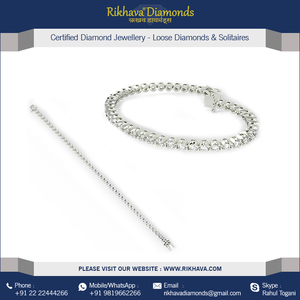 Or blanc 18K Bracelet en diamant de qualité naturelle Bijoux de mode pour femmes avec boucles d'oreilles Bijoux en pierre de qualité - Product Image 5