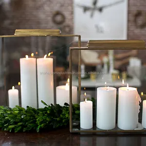 โคมไฟทรงเรขาคณิตทำด้วยมือทำจากทองสัมฤทธิ์ผิวด้านเป็นมิตรกับสิ่งแวดล้อมสำหรับตกแต่งโต๊ะอีสเตอร์ที่วางเทียน - Product Image 1