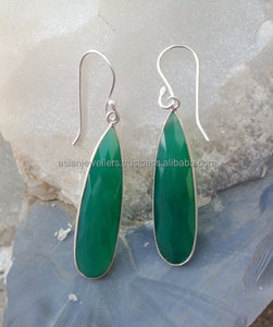 925สเตอร์ลิงเงินสีเขียวนิลทำด้วยมือพลอยต่างหูสำหรับงานหมั้นวันครบรอบแต่งงานหรืองานเลี้ยงสำหรับเป็นของขวัญ - Product Image 1