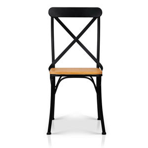 Chaise industrielle en bois et cuir à la mode classique - Product Image 5