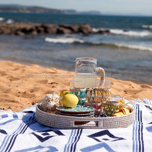 Wholesale White Rattan Serving <b>Round</b> <b>Tray</b> Made in Vietnam - Product Image 2