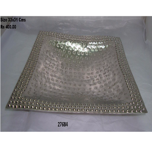 Bandeja de servicio de aluminio martillado para cocina casera y restaurante de hotel - Product Image 2