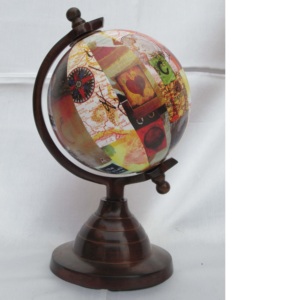 Globe de bureau avec base antique en laiton - Product Image 2