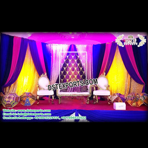 Pivoine musulmane de fête Mehndi, décorations de cérémonie avec mur des bougies, sange Royal, fête Sangeet, 32 pièces - Product Image 1