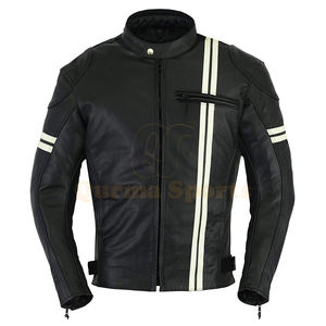 Chaqueta de carreras de cuero a prueba de viento para hombre - Product Image 3