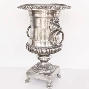 ALUMINIUM FLOWER <b>VASE</b> / GARDEN <b>DECOR</b> <b>VASE</b> / METAL PLANTERS ANTIQUE SILVER FINISHED LUXURY FLOWER <b>VASE</b> WEDDING <b>DECORATION</b> - Product Image 1