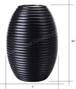 Handcrafted Solid Wooden Modern Art <b>Flower</b> Vase for Decoration and Gifts Use Sustainable Hand Carved Wood Vase for Home Decor - Product Image 3