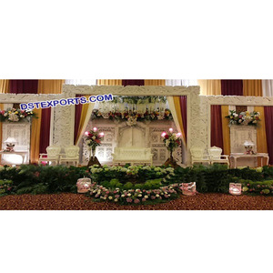 Paneles de marcos de fondo para escenario de boda, paneles de fibra blanca de tamaño completo, hermoso - Product Image 1