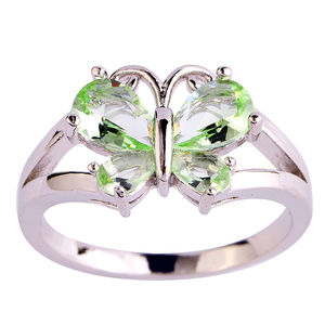 Pierre précieuse d'améthyste verte naturelle, bijoux, bague ajustable, 925 - Product Image 3
