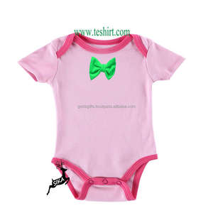 Mameluco de Manga Corta 100% Bambú Orgánico, Mamelucos de Bebé de Algodón Orgánico Teñido Personalizado, Ropa de Bebé de Algodón con Hojas de Bambú - Product Image 2