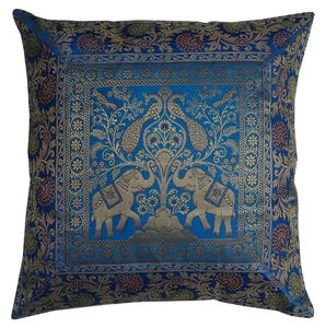 Gran oferta, Fundas de cojín cuadradas étnicas de seda 100%, ilustraciones bordadas hechas a mano para sofás, técnica de bordado Elite - Product Image 1